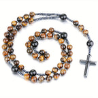 Rearview Mirror Car Rosary "Noir Essence"