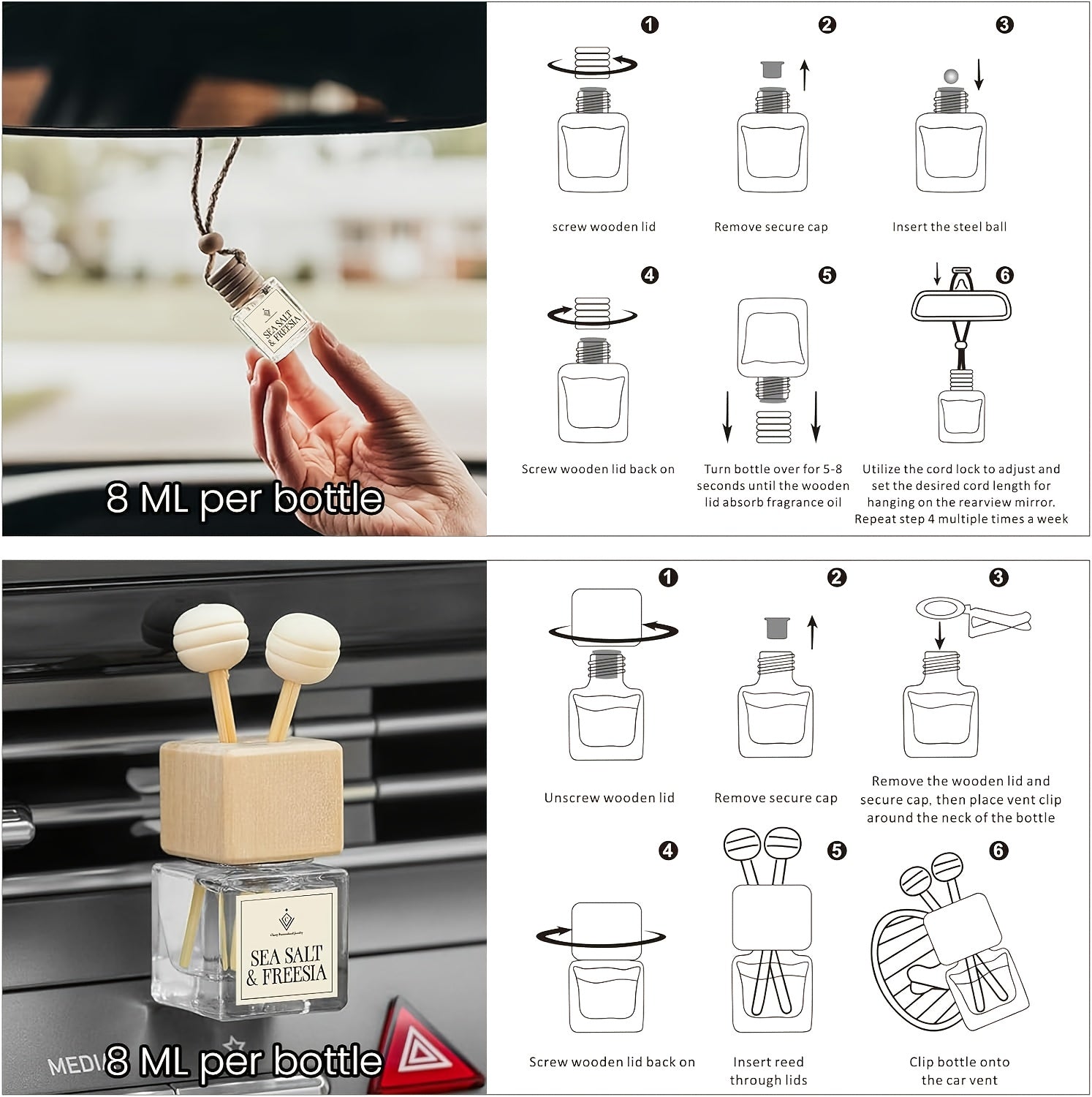 3pcs set  Car Diffuser Frangrance Freshener -Last 60 Days