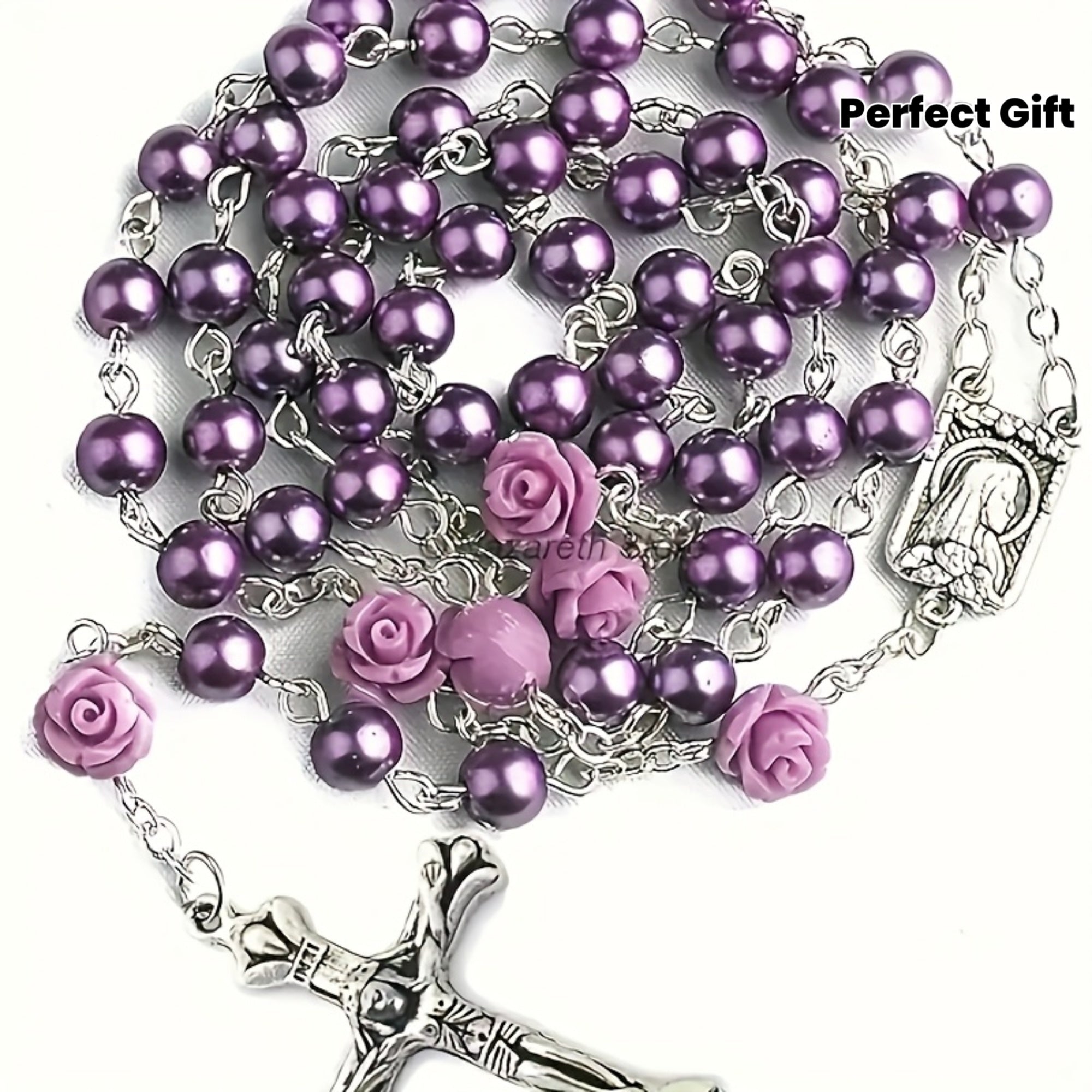Rearview Mirror Car Rosary "Purple"