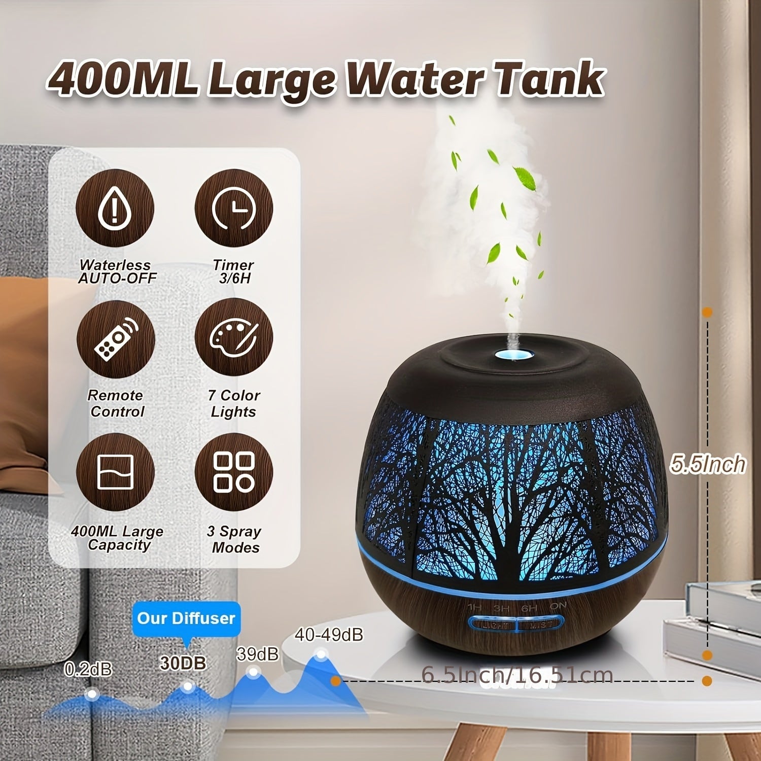 400ml Premium Metal Aromatherapy Diffuser — Elegance & Relaxation