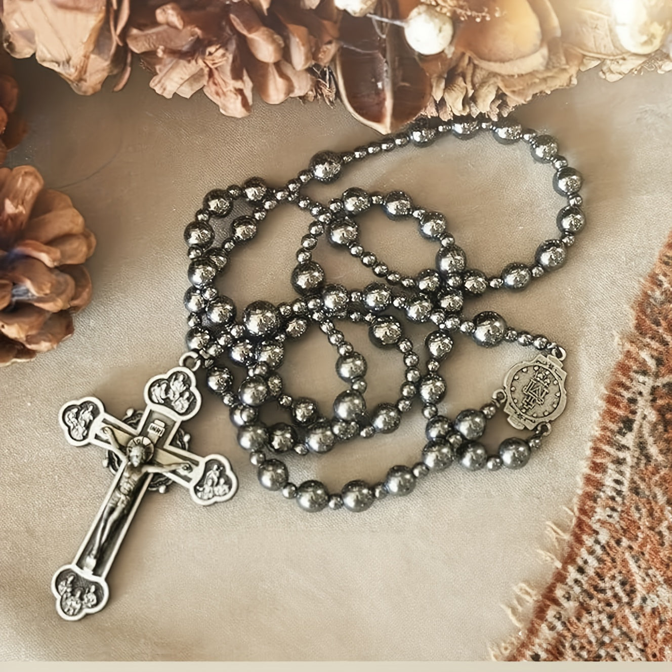 Rearview Mirror Car Rosary "Sacred Calm"