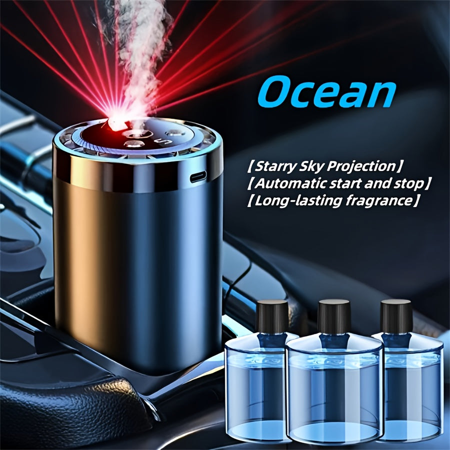 5-Speed Smart Car Air Freshener &amp; Starry Sky Projector — Luxury Scents for Every Journey