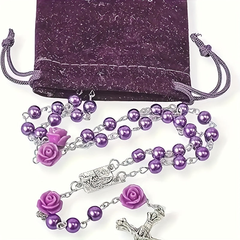 Rearview Mirror Car Rosary "Purple"