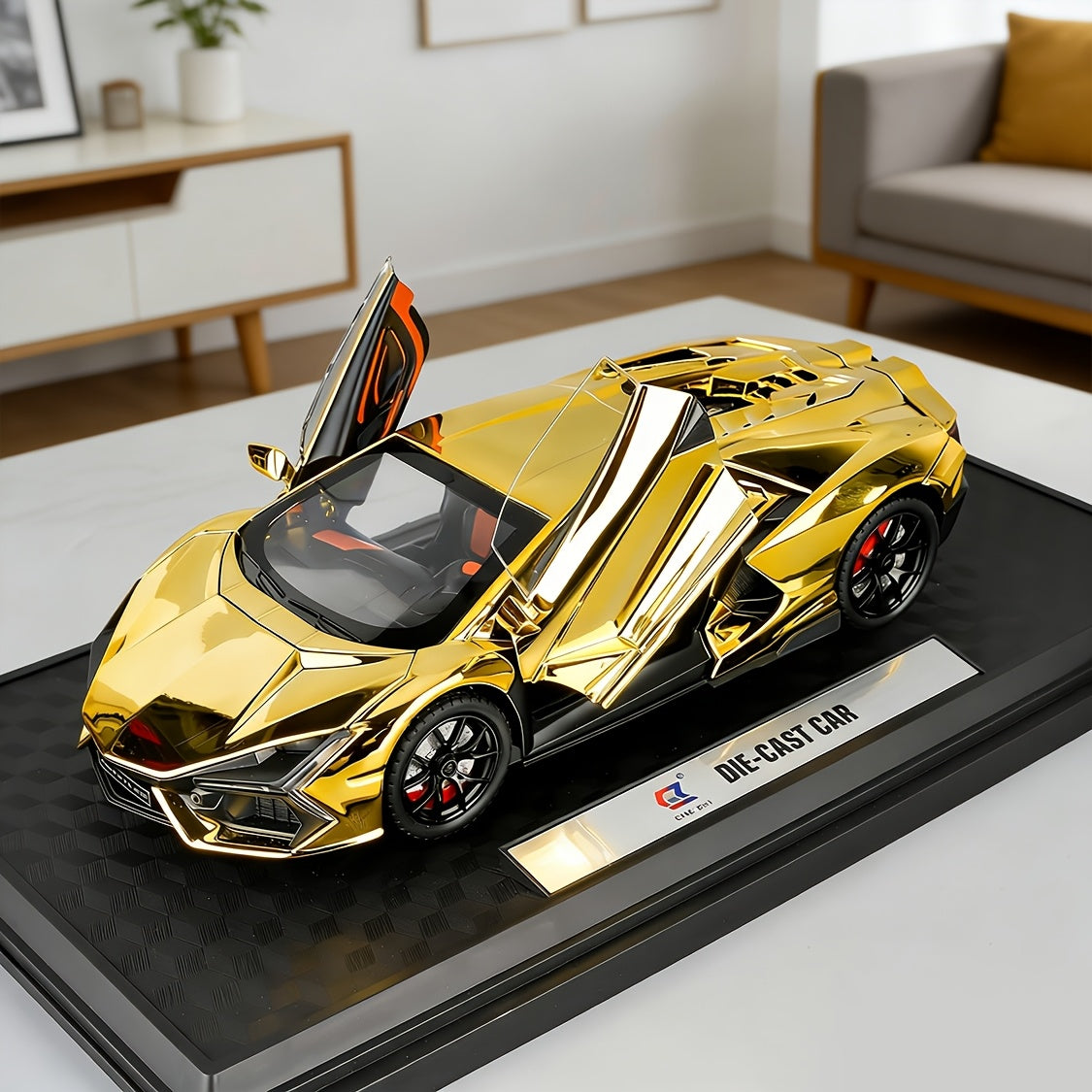 Collectible 1:24 Classic Lamborghini Sports Car Die-Cast Model, Exhibition-Grade Zinc Alloy Static Ornament With Realistic Details