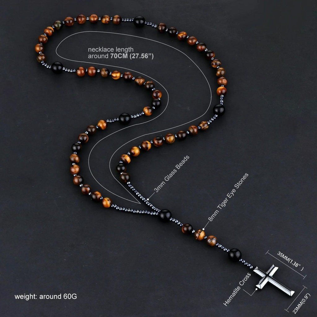 Rearview Mirror Car Rosary "Noir Essence"