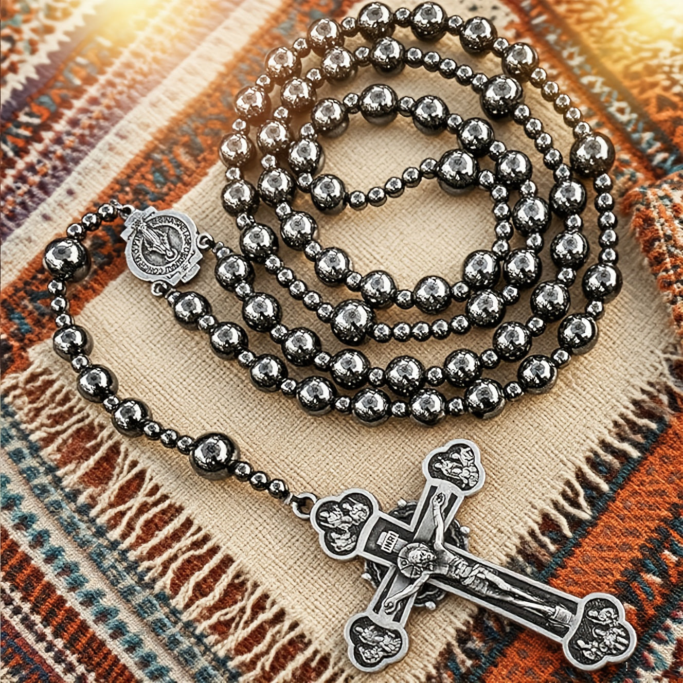 Rearview Mirror Car Rosary "Sacred Calm"
