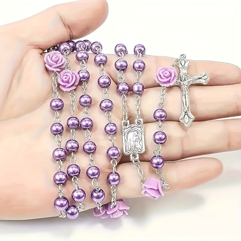 Rearview Mirror Car Rosary "Purple"